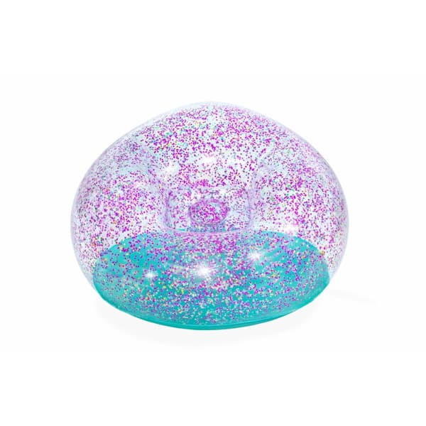 Bestway Jättestor Glitteruppblåsbar Stol 114x112x66 cm +6 År Inomhus och Trädgård 75115