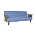Miniatyrbilde 1 av 5: Sovesofa DKD Home Decor Svart Blå Metall Brun Polyester Evkalyptustre (203 x 87 x 81 cm)