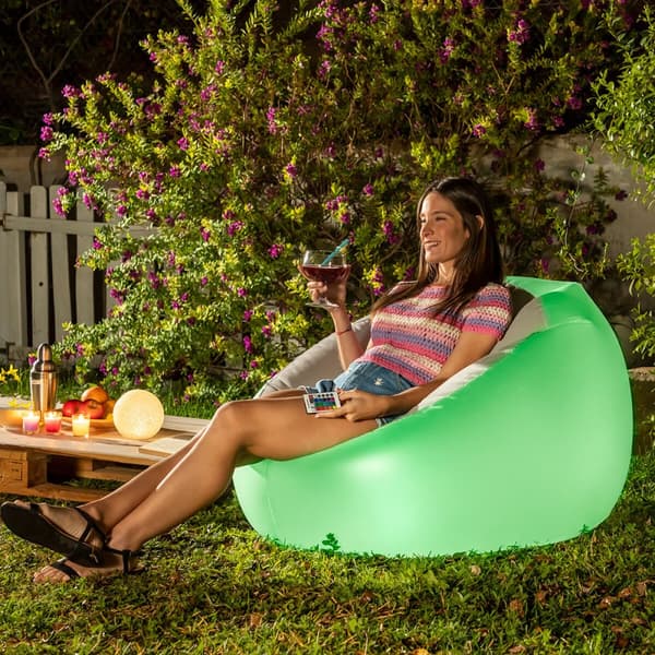 Uppblåsbar fåtölj med flerfärgad LED och fjärrkontroll Chight InnovaGoods