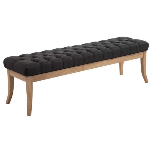 Bänk - CLP - Ramses - 100 % polyestertyg - 150 cm - Vintage - Mörkgrå