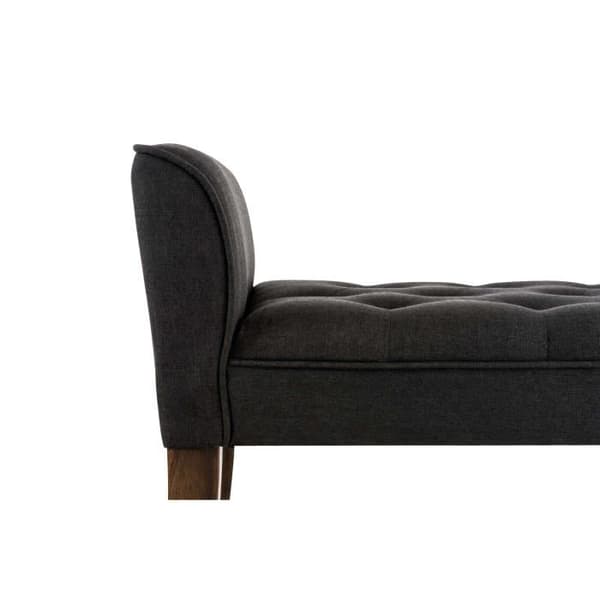 Chersterfield Bänk i Cleopatra-stil i tyg, Svart - Mörk antik