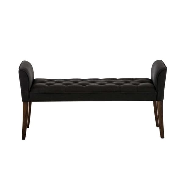 Chersterfield Bänk i Cleopatra-stil i tyg, Svart - Mörk antik