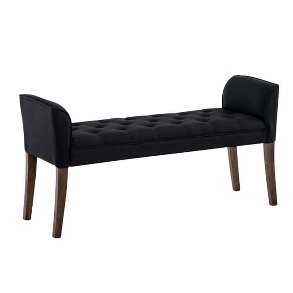 Chersterfield Bänk i Cleopatra-stil i tyg, Svart - Mörk antik