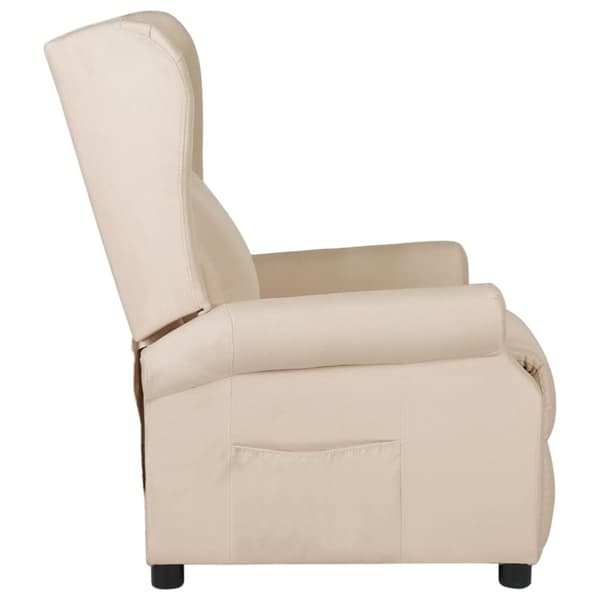 vidaXL Reclinerfåtölj gräddvit tyg