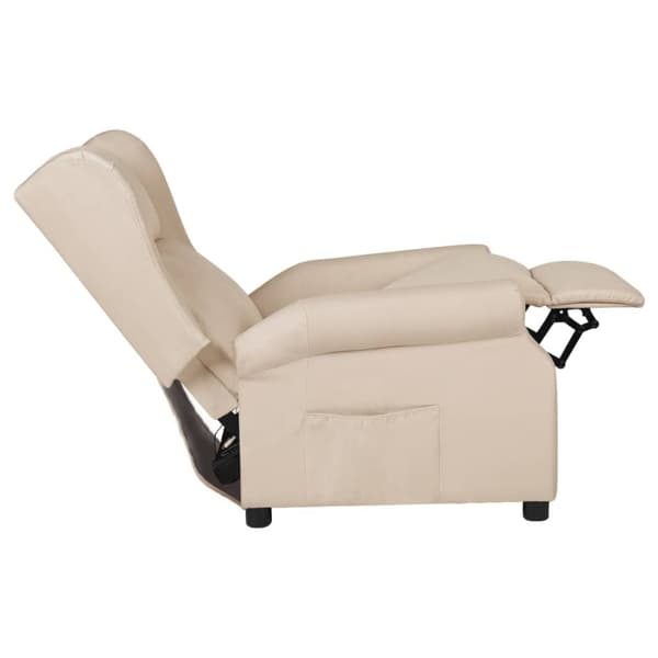 vidaXL Reclinerfåtölj gräddvit tyg