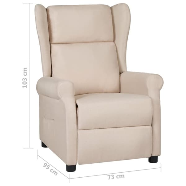 vidaXL Reclinerfåtölj gräddvit tyg