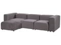 Miniatyrbild 4 av 11: Soffa med Fotpall 3-sits Modulär Mörkgrå Sammet Sektionssoffa med Svarta Ben Modernt Vardagsrum