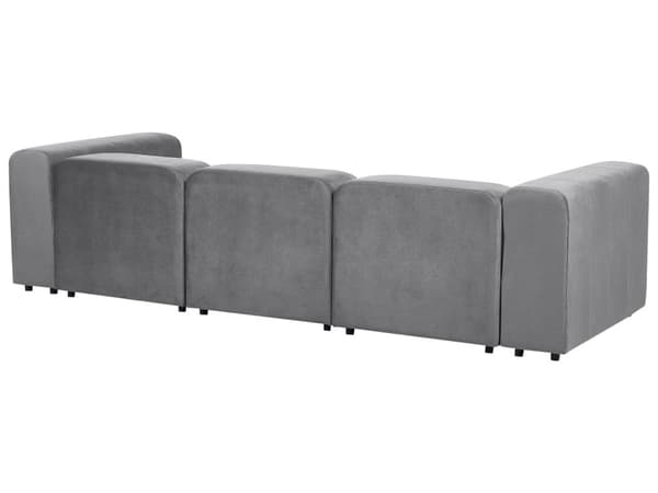 3 seters Modulær Sofa Grå Fløyel Seksjonssofa Sofa Sofa med Svarte Ben Moderne Stue