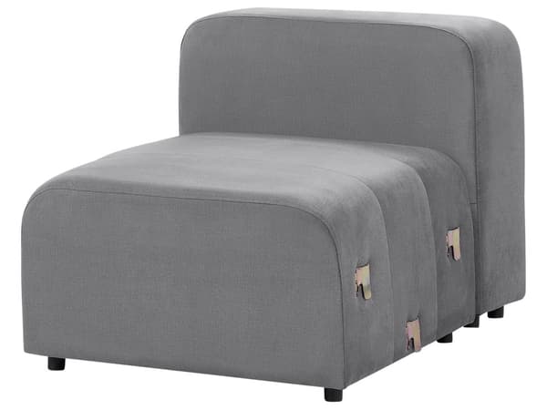 3 seters Modulær Sofa Grå Fløyel Seksjonssofa Sofa Sofa med Svarte Ben Moderne Stue