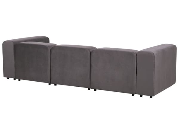 3 seters Modulær Sofa Mørkegrå Fløyel Seksjonssofa Sofa Sofa med Svarte Ben Moderne Stue