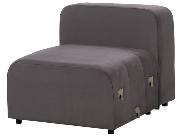 3 seters Modulær Sofa Mørkegrå Fløyel Seksjonssofa Sofa Sofa med Svarte Ben Moderne Stue
