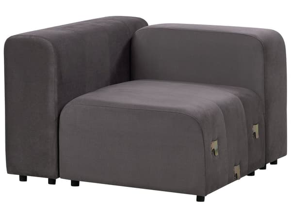 3 seters Modulær Sofa Mørkegrå Fløyel Seksjonssofa Sofa Sofa med Svarte Ben Moderne Stue