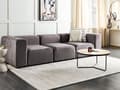Miniatyrbilde 2 av 10: 3 seters Modulær Sofa Mørkegrå Fløyel Seksjonssofa Sofa Sofa med Svarte Ben Moderne Stue