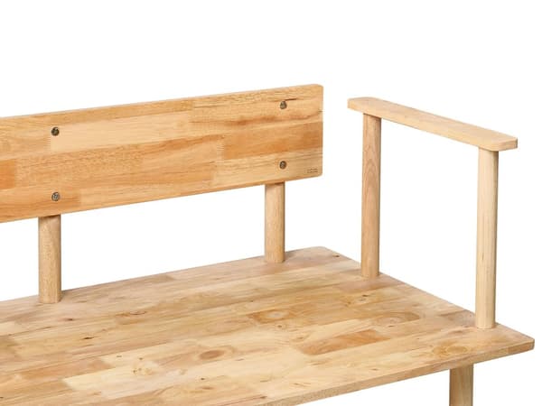 Soffa Beige Polyester Tygklädsel 2-sits Japandi Minimalistisk stil