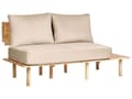 Miniatyrbild 5 av 11: Soffa Beige Polyestertyg Klädsel 2-sits med Fällbart Ryggstöd Bord Japandi Stil