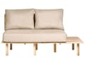 Miniatyrbild 1 av 11: Soffa Beige Polyestertyg Klädsel 2-sits med Fällbart Ryggstöd Bord Japandi Stil