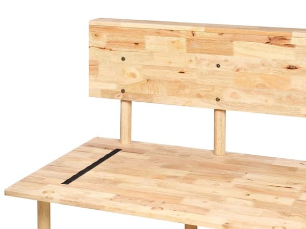 Soffa Mörkblå Polyestertyg Klädsel 2-sits med Fällbart Ryggstöd Bord Japandi Stil