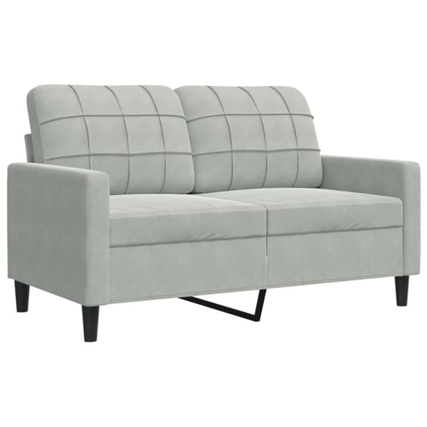 sofasæt 4 dele med hynder velour lysegrå