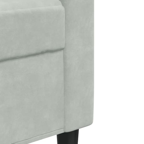 sofasæt 4 dele med hynder velour lysegrå