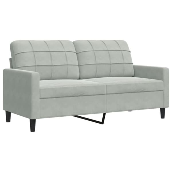 Soffgrupp med dynor och bolster 3 delar ljusgrå sammet