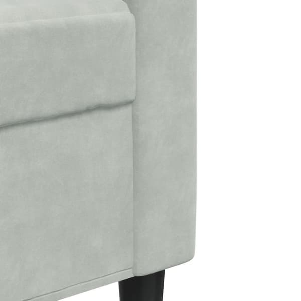 Soffgrupp med dynor och bolster 3 delar ljusgrå sammet