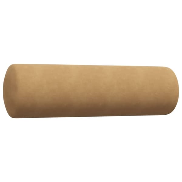 Soffgrupp med dynor och bolster 3 delar brun sammet