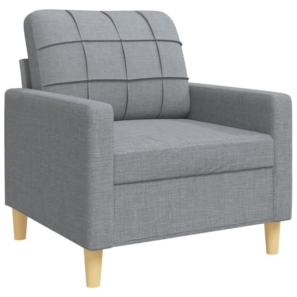 Soffgrupp 3 delar ljusgrå tyg