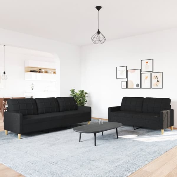 Soffgrupp 2 delar svart tyg