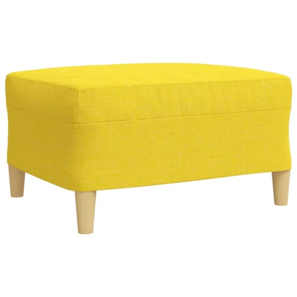 sofasæt 4 dele med fodskammel og pyntepuder stof gul