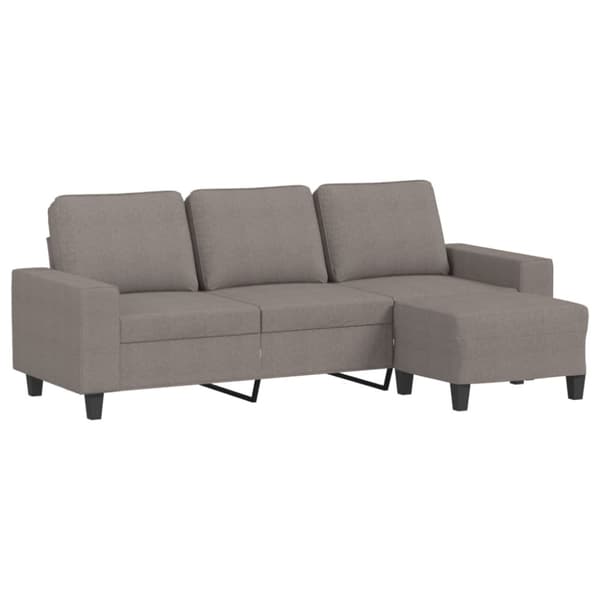 3-istuttava sohva jalkineella, taupe, 180 cm, kangas