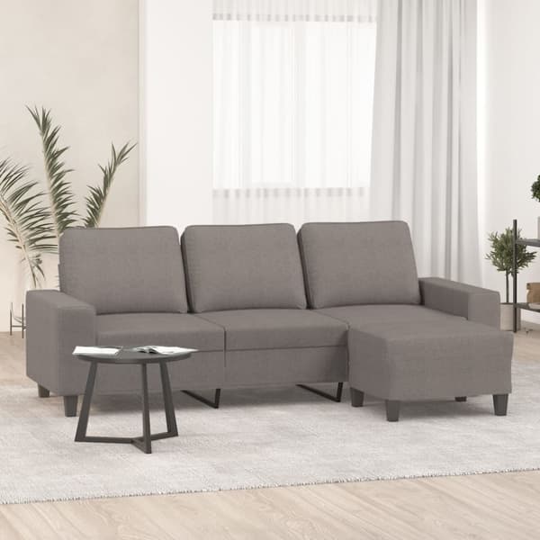 3-istuttava sohva jalkineella, taupe, 180 cm, kangas