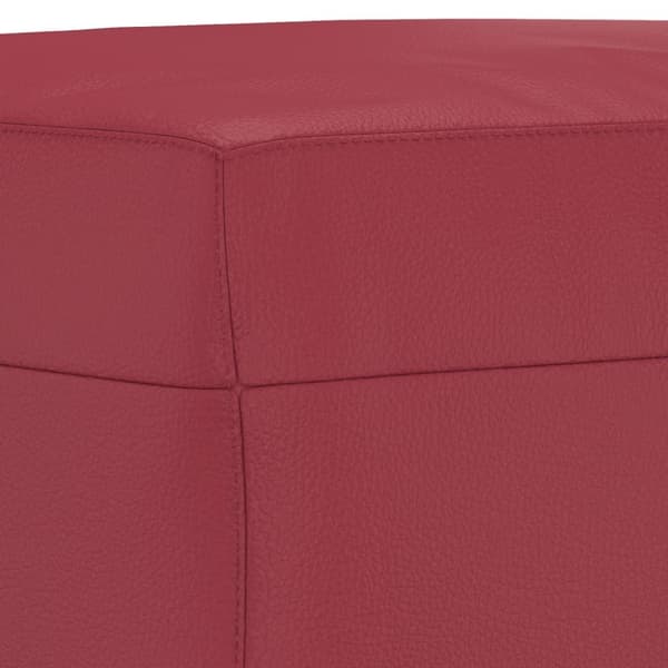 3-osainen sohvaryhmä, viininpunainen, keinonahkaa