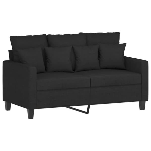 sofasæt 3 dele med hynder stof sort