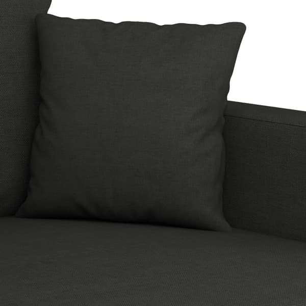 sofasæt 3 dele med hynder stof sort