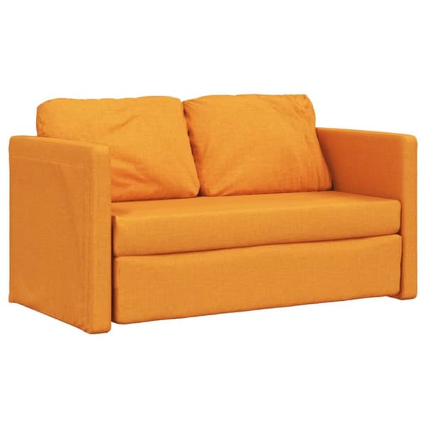 Golvbäddsoffa 2-i-1 mörkgul 112x174x55 cm tyg