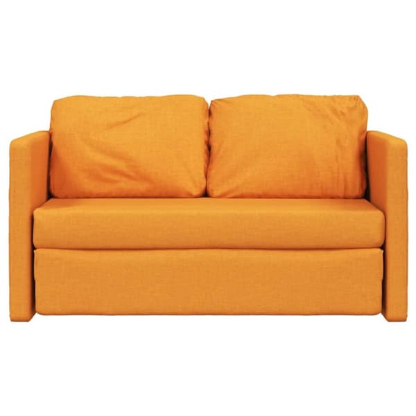 Golvbäddsoffa 2-i-1 mörkgul 112x174x55 cm tyg