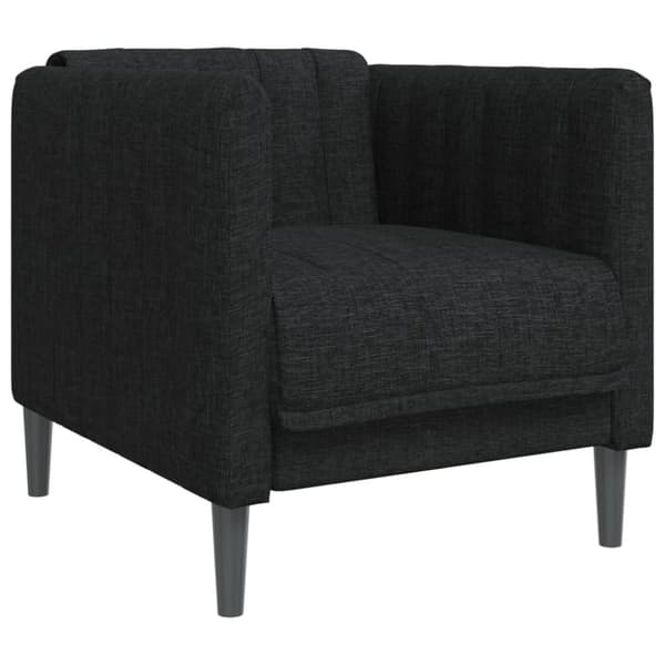 3-osainen lounge-setti, musta, verhoiltu kankaalla
