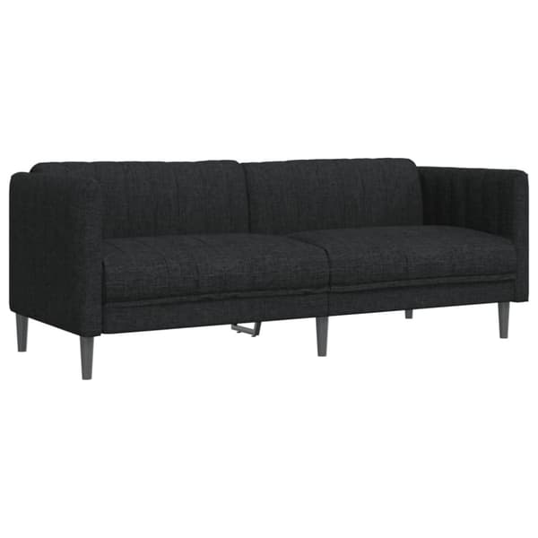 3-osainen lounge-setti, musta, verhoiltu kankaalla