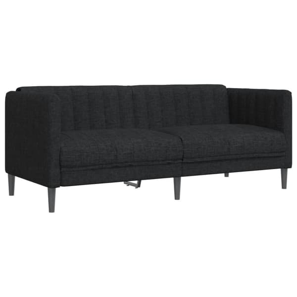 3-osainen lounge-setti, musta, verhoiltu kankaalla