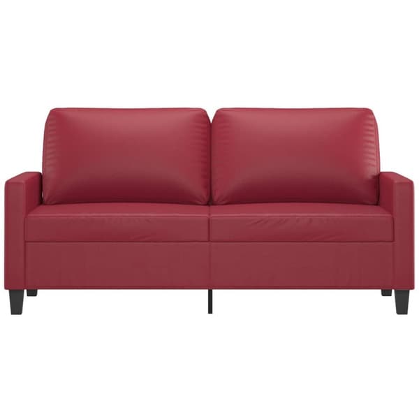 2-sitssoffa vinröd 140 cm fuskläder