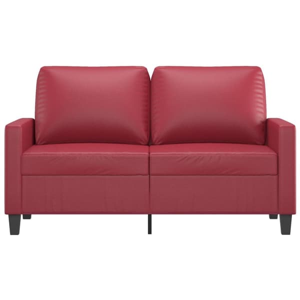 2-sitssoffa vinröd 120 cm fuskläder