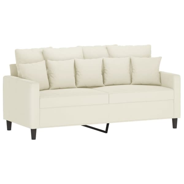sofasæt 2 dele med hynder velour cremefarvet