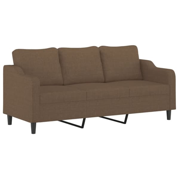 sofasæt 4 dele med puder stof brun