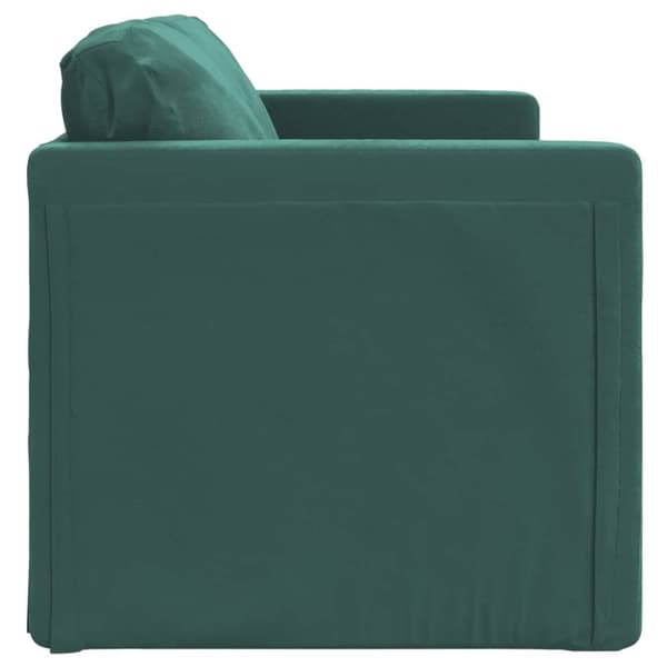 2-i-1 sovesofa 122x204x55 cm velour mørkegrøn