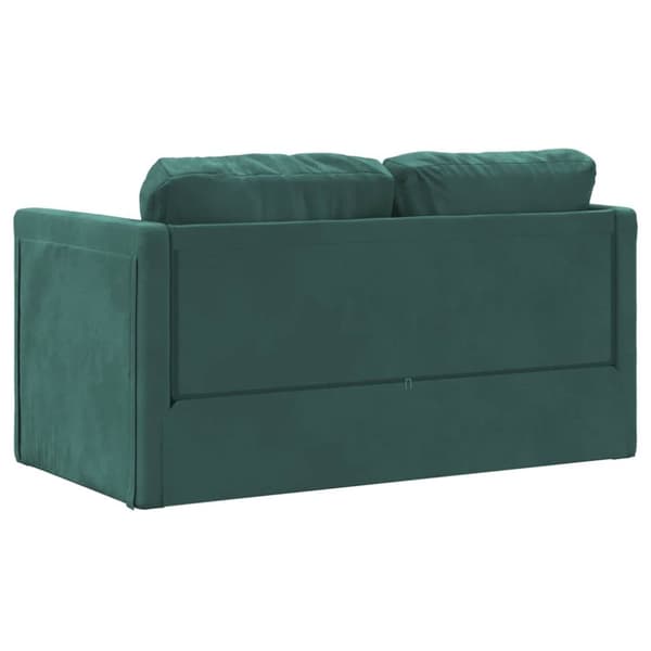 2-i-1 sovesofa 122x204x55 cm velour mørkegrøn