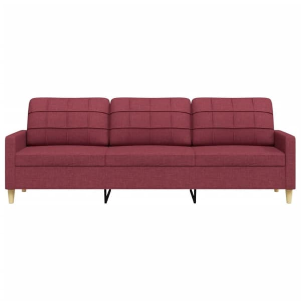 3-personers sofa 210 cm stof vinrød