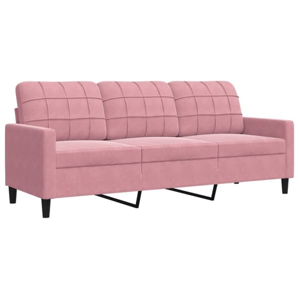 Soffgrupp med dynor 2 delar rosa sammet