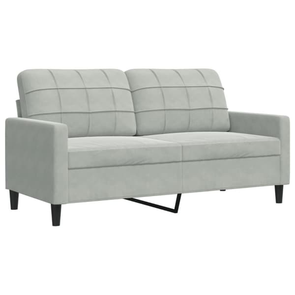 2-osainen lounge-setti, verhoiltu sametilla, vaaleanharmaa