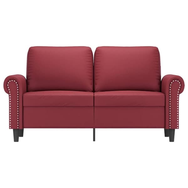 2-sitssoffa vinröd 120 cm fuskläder