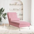 Miniatyrbild 3 av 10: Massageschäslong med bolster rosa sammet